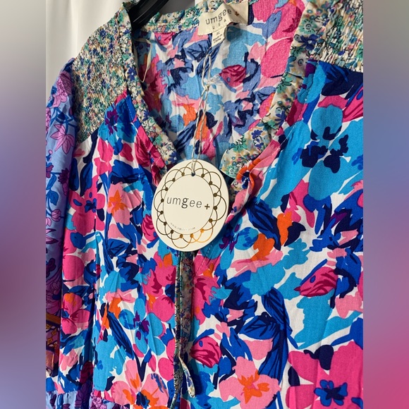 Umgee NWT Boutique Boho Hippy Floral Print Dress XL - 2X Periwinkle Lave… - Picture 9 of 12
